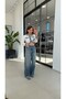 Stitched Lightweight Balloon Cut Jean Blue - 2