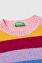 Women's Multicolor 100% Wool Striped Shetland Sweater - 7
