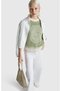 Women's Mint Green 100% Cotton Short Sleeve Sweater with Front Detail - 5