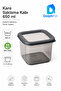 Square Storage Container 650 ml Black 11 × 11 × 8.5 cm