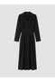 Özmarka New Season Black Pleated Modal Blend Shirt Dress