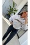 Khaki Written Hooded Sweatshirt Gray - 3