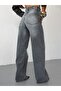 Trend Special Design Washed Effect Wide Leg Cross-Closure Baggy Denim Jeans - 2