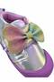 Baby First Step Shoes with Circular Straps and Silvery Bows - 2