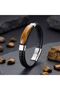 💎   Premium Shiny and Stylish Tiger's Eye Aura Natural Stone Leather 316L Steel Men's Bracelet 31832B1D13-20 cm - 2