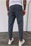 Men's Boyfriend Fit Denim Fabric Blue Distressed Jean Jeans with Knee & Hem Stitching Detail Ke-1277 - 2