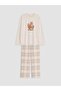 Crew Neck Printed Women's Pajama Set (W6) - 2