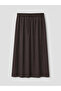 Lcw Grace Brown Flared Skirt with Elastic Waist - 5