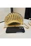 Oyster Model Metal Chain Strap Detailed Women's Hand and Shoulder Bag Imported - 4