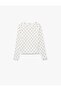 Cotton Long Sleeve Crew Neck Polka Dot T-Shirt - 3