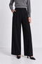 Belted Woven Palazzo Trousers Lby0078 Black - 3