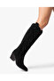 Rosali̇a Black Suede Tasseled Western Boots - 3