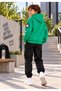 Boy's Hooded Printed Sweatshirt – Green |   Kangaroo Pocket, Ribbed, Casual Sports Model - 8