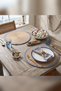 2 Pieces 35cm Round Blue Striped American Service Straw Jute Knitted Plate Set - 2