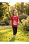 Children's Character Printed Crew Neck Short Sleeve T-Shirt Leggings 2-Piece Set 2-6 Years Cotton - 2