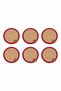 4 Pieces 13cm Red Striped Christmas Jute Straw Knitted Coaster Set - 5