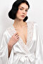 Women's Collar Lace Detailed Spanish Style Short Dressing Gown - 2