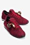 Women's Suede Sneaker with Back Elastic and Accessories, Sports Shoes Moya Bordo - 3