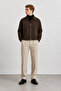 Men's Brown Jacket Premium Double Zipper Classic Collar Casual Stylish Jacket - 6