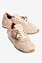 Women's Suede Sneaker with Elastic Back and Accessories, Sports Shoes Moya Beige - 3
