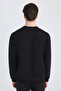 Relaxed Fit Black Plain Sweatshirt - 3