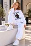 Girl's Manifest Zoktay Printed White Sweatshirt & Sweatpants 2-Piece Set - 3