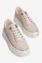 Women's Nubuck Sneaker Thick Sole Lace-Up Gold Detailed Vika Beige