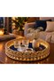 Wicker Weave Led Lighted Dark Blue Supla Base Bohemian Tray Rustic Design