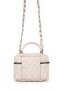 Cream Women's Mini Box Bag Quilted Patterned Chain Hand and Shoulder Bag - 5