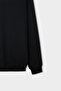 Relaxed Fit Black Plain Sweatshirt - 6