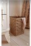 Led Lighted Glass Cover Wicker Weave Bohemian Style Square Laundry Basket - 2