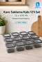 Square Storage Container Set of 12 650 ml Black - 2