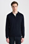 Ds Damat Regular Fit Navy Blue Sweater