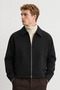 Men's Black Jacket Premium Double Zipper Classic Collar Casual Stylish Jacket