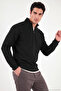 Cotton Half Zipper Stand Collar Sweater Men's Sweater 5905882 - 3
