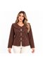 Women's Soft Textured Special Stone Button Detailed Collar Cardigan - 4