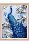5D Diamond Bead Bonding Stone Processing Mosaic Tapestry "Blue Peacock" 50X40 cm