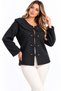 Women's Soft Textured Special Stone Button Detailed Collar Cardigan - 4
