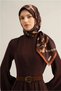 Sura Silk Scarf 9346-35 Brown Mixed Pattern - 2