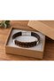 Carvesso Emberloop Brown Leather Men's Bracelet - Orange Double Braided Layer - 3