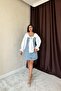 Blue Front Bow Denim Dress - 2