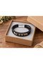 Marzello Gildcube Black Leather Men's Bracelet - Layered with Metal Cube Beads - 3
