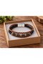 Dorevian Earthbead Brown Leather Men's Bracelet - Beaded Multi-Layered - 3