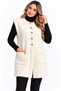 Women's Soft Textured Stone Buttoned Pocketed Long Knit Vest - 4