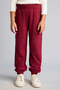 I2268A8Br204 Burgundy Patch Pocket Elastic Jogger Fit Sweatpants for Girls - 4