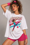 Women's Oversized 80S T-Shirt Crew Neck Short Sleeve Combed Cotton Summer Tee Retro Aerobics Printed Vintage 80S T-Shirt - 2