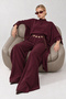 Bat Sleeve Belted Modal Premium Selection Suit Lby0082 Mürdüm