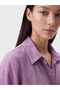 Pink Modal Blend Tie-Up Women's Shirt Tunic - 4