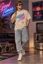 Unisex Oversize 80S T-Shirt Short Sleeve Crew Neck Cotton Combed T-Shirt Colorful Printed Oversize Summer T-Shirt - 2