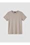 Beige crew neck soft touch women's t-shirt - 5